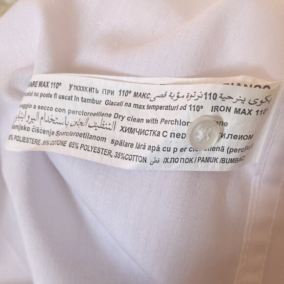 Piazaitalia White Long Sleeve Slim Fit Dress Shirt Button Down and Collared | L - Picture 9 of 9